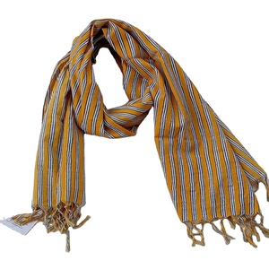 Bengal Stripe imprimé 100% coton écharpe à la mode dernière conception exclusivement Texture douce Logo personnalisé bas prix-pour les femmes - Product Image 2