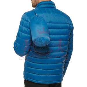 Chaqueta Acolchada Azul para Hombre, Ligera, con Cuello Alto, Cierre Completo, Cálida, Hecha de Nailon/Poliéster y Lana, al Mejor Precio - Product Image 2