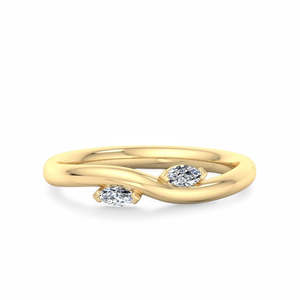 <b>Two</b> <b>Stone</b> Lab Grown Diamond Bypass <b>Ring</b> Gold Open Wrap Engagement <b>Ring</b> Minimalist Modern Diamond <b>Ring</b> Women - Product Image 1