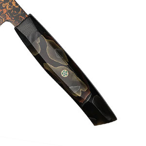 มีดครัวอเนกประสงค์ลายดามัสกัสทองแดงคุณภาพสูง พร้อมด้ามเรซิ่นทันสมัย สำหรับอุปกรณ์ตั้งแคมป์ - Product Image 6