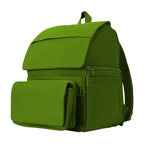 Vintage Style Genuine Leather Unisex Diaper Backpack with Zipper Closure 36-55L & Multi-Function Business Travel - Product Image 1