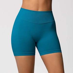 Shorts de sport sans couture taille haute pour femmes, respirants, élastiques, en nylon, pour yoga et fitness - Product Image 3