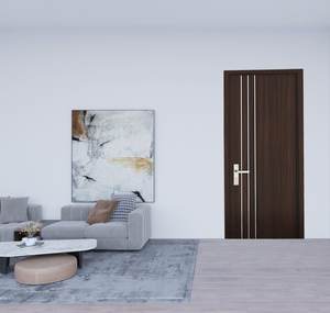 Puerta de Entrada Moderna de Diseño 3D en MDF, Tamaño y Color Personalizados, Puertas Precolgadas con Acabado Resistente al Agua - Product Image 3