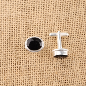 Niharika Gems Designer Handmade Black Onyx Gemstone Cufflinks in 925 Sterling Silver Jewelry Luxury Unisex Set <b>Jewellery</b> - Product Image 3