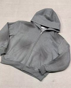 Breathable Eco-Friendly Lightweight Gray Solid <b>Women</b> Hooded Zip Winter Tracksuit Set Short Jacket Elastic Waist <b>Sweatpants</b> - Product Image 5