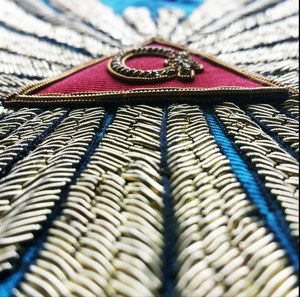 Collier de Maître Vénérable G Rite de Memphis-Misraim, Or massif, Or massif 224, Laurier et rayons - Product Image 3