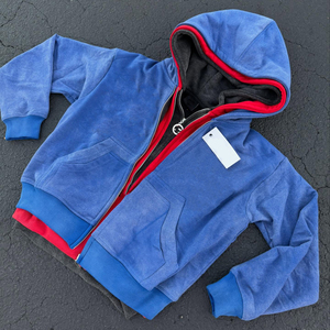 500 GSM Hoodie Clothing Manufacturer Thick Oversized Triple Layered Patch Embroidery Zip up Stone Acid Wash <b>Jackets</b> Hoodies Men - Product Image 1