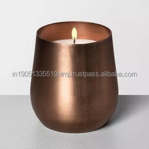 Vaso de vela perfumado vacío de latón personalizado de alta calidad de lujo o portavelas disponibles tarros de vela redondos para decoración de Navidad - Product Image 3