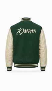 Chaqueta estilo americano original con mangas de cuero y letras de chenilla, estilo urbano viral, tipo Letterman profesional. - Product Image 6