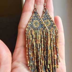 Pendientes de Alta Gama con Cuentas Coloridas, Geométricos, Largos, con Borlas y Cuentas de Semillas, Joyería para Mujer, Suministros para Abalorios - Product Image 6