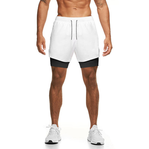 Two <b>Layer</b> Compression Casual Mens Shorts Front Pocket Performance Athletic Training Spandex/Cotton Quick Dry <b>Mid</b> Waist - Product Image 4
