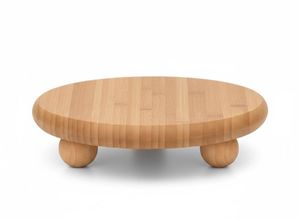 Plateau à pizza en bois d'acacia, plateau de service rond avec sections divisées pour la présentation des aliments - Product Image 2
