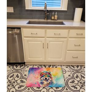 Keeshond Hippie Dawg Alfombra de baño de espuma viscoelástica Lavable a máquina Alfombra de cocina antifatiga Cojín cómodo - Product Image 2