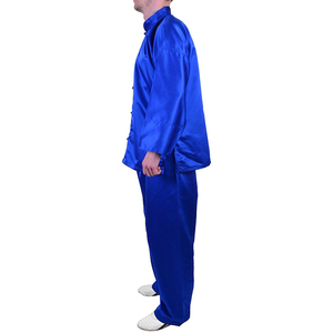 Uniforme de Kung Fu de Satén Azul, Traje de Tai Chi Unisex, Ropa de Artes Marciales, Logotipo Personalizado, Ropa de Práctica, Fabricante OEM - Product Image 3