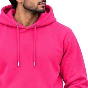 เสื้อฮู้ดดี้สีชมพูสดใสสำหรับผู้ชาย แขนยาว สวมใส่สบาย สไตล์ลำลอง รับสกรีนโลโก้ เสื้อผ้าสตรีทแวร์ เสื้อผ้ากีฬา ผลิตโดย Shoukat Apparel - Product Image 3