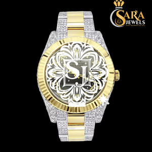 นาฬิกาเพชร VVS Moissanite สุดหรูการออกแบบแฟชั่นโบราณที่ไม่เหมือนใครการเคลื่อนที่อัตโนมัติเคสขนาด41มม. หน้าปัดตัวเลขอารบิก - Product Image 2