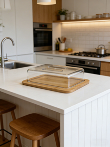 Elegante Mantequillera de Encimera con Tapa de Madera para Cocina Rústica y Almacenamiento Diario de Mantequilla - Product Image 5