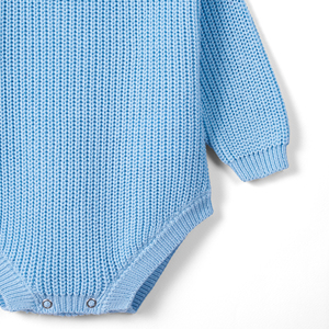 Combinaison pour bébé garçon écologique, 100% coton tricoté, couleur unie, boutons YKK, combinaison d'hiver pour nourrisson, OEM ODM, emballage personnalisé - Product Image 4