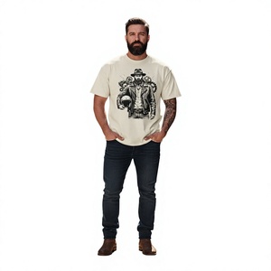 T-shirt unisexe pour motards, col rond, manches courtes, respirant, anti-plis, imprimé uni, coupe classique, 100 % coton molletonné - Product Image 5