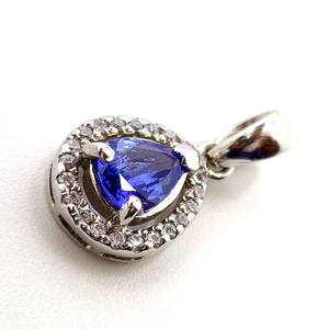 Pendentif Solitaire Poire en Tanzanite Naturelle, Argent Sterling 925, Pierre de Naissance de Décembre, Cadeau d'Anniversaire - Product Image 4