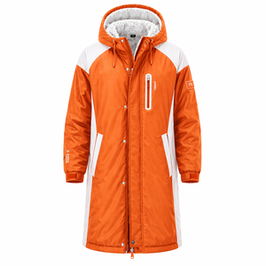 Parka professionnelle unisexe pour équipe de natation, imperméable, à capuche, longue, doublure en sherpa, polyester, toutes saisons, entraînement au bord de la piscine, extérieur - Product Image 1