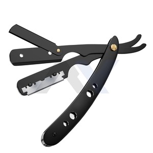 Rasoir droit professionnel en acier inoxydable avec verrou pivotant pour hommes, rasoir de sûreté pour barbier, logo personnalisé, marque OEM, professionnel - Product Image 4