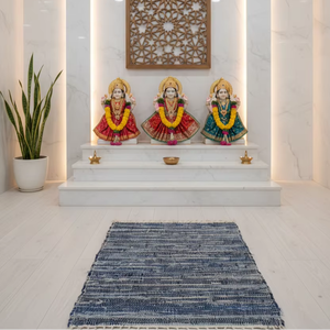 Wholesale Beautiful Handloom Denim Rug / <b>Runner</b> Washable Plush Home Black Colors Travel Camping Prayer - Product Image 1