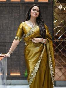 BT 444 HEAVY FANDY SATIN SILK WITH ZARI AND SEQUENCE WORK - Product Image 5