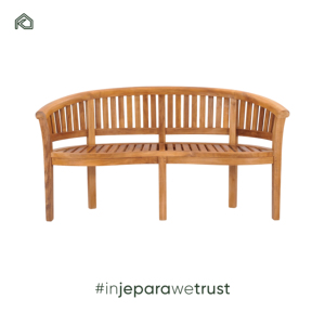 Banco de Jardín de Madera de Teca Sólida, Ecológico, Resistente al Agua, de 2 Plazas, Diseño Moderno, Tipo Banana/Maní, para Patio, Parque o Exterior - Product Image 3