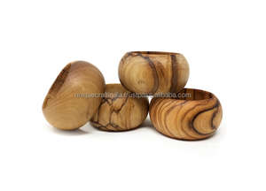 Anneaux de serviette incurvés en bois écologiques de qualité supérieure porte-serviettes perlé pour les mariages et les fêtes occasions de table d'Inde - Product Image 6