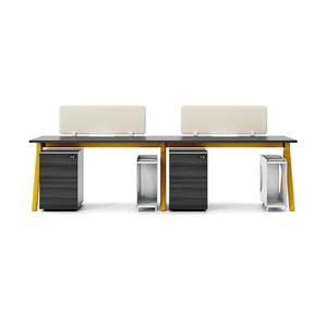 Modern Office Furniture Particle Board Desktop <strong>Computer</strong> 4 Person Office Desk for 4 Seater Workstation - Product Image 3