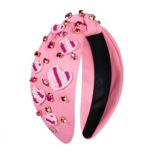 Diadema Elegante con Cuentas Hechas a Mano para San Valentín, para Mujeres y Niñas, Roja, Acolchada, con Pedrería, para Fiestas y Eventos 2026 - Product Image 5