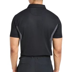 เสื้อโปโลชายสีดำ แขนสั้น คอปก รับทำโลโก้ตามสั่ง ผู้ผลิต OEM ขายส่ง เสื้อกีฬากอล์ฟ เทนนิส คุณภาพพรีเมียม - Product Image 4
