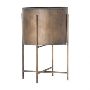 Soporte Moderno para Plantas de Metal Dorado con Maceta Cilíndrica, Porta Macetas Minimalista para Interiores - Product Image 5