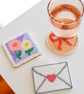 Custom Decorative Christmas Seed Beaded <b>Coaster</b> Set Handcrafted Holiday Table Trending <b>Drink</b> Mats <b>For</b> Home Party And Hotel - Product Image 3