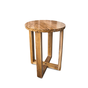 Petite table basse ronde en teck pliable et gonflable, design minimaliste moderne, meubles écologiques pour le salon - Product Image 1