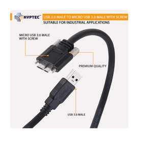 Câble USB 3.0 pour vision industrielle, connecteur mâle A vers micro USB 3.0 mâle à visser pour systèmes de caméras industrielles - Product Image 1
