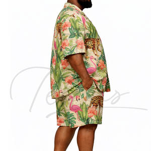Ensemble de chemises hawaïennes de haute qualité, nouvelle mode, décontractées, imprimé jungle, manches courtes, pour hommes, été - Product Image 3