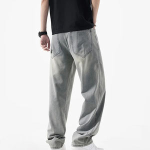 Pantalones Vaqueros de Mezclilla de Algodón de Alta Calidad Personalizados para Hombre, Moda Urbana, Vaqueros Holgados Desgastados y Rotos - Product Image 6