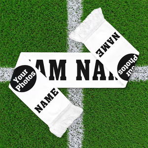 Écharpes de supporters en laine acrylique pour l'équipe nationale, couleur blanche, haute qualité, tricotées double face, pour le football - Product Image 2