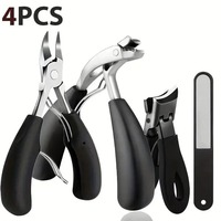 Kit de coupe-ongles pour ongles incarnés et épais en acier inoxydable, robuste, avec coupe-ongles courbé de qualité podologique et coupe-peaux mortes