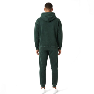 Custom Front Dark Green Acid Wash Breathable Eco-Friendly Casual Winter Hooded Heavyweight Fleece Puffy <b>Embroidery</b> Men Tracksuit - Product Image 2
