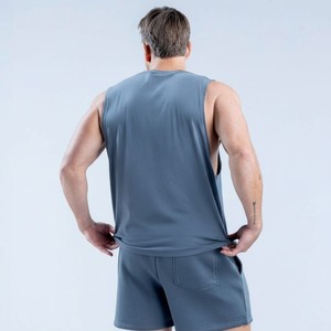 Camisetas sin mangas para hombre de corte oversize, de tejido grueso, estilo urbano con hombros y axilas caídos, al por mayor - Product Image 4