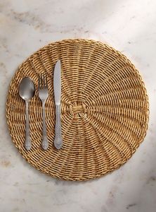 <b>Round</b> Handmade Bamboo Placemat Bohemian Style Natural Weave 450mm Diameter <b>Mats</b> & Pads - Product Image 6