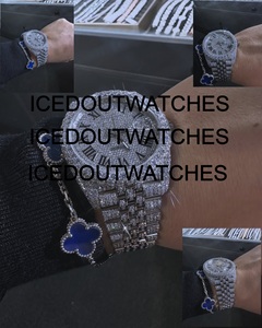 Montre de luxe en moissanite et diamant VVS1, mécanique, squelette, avec bracelet, lunette et boîtier en acier inoxydable, verre personnalisé, étanche 10 bars - Product Image 4