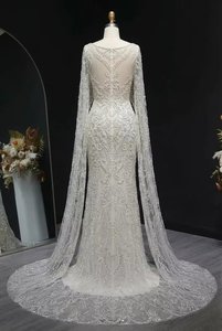 Robe de soirée sirène de qualité supérieure, inspirée des coquillages, avec broderie de perles, manches longues, prix de gros direct fabricant - Product Image 3