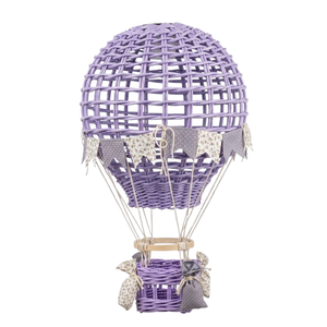 Purple Rattan Balloon Hanging Lamp Handmade Wicker <b>Light</b> Shade for Kids Room <b>Nursery</b> Ceiling Decor Styling Set - Product Image 1