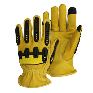 Gants de conducteur en cuir de vache / Gants de travail pour riggers / Gants de sécurité en gros à prix abordable, résistants aux chocs, pour l'industrie pétrolière et gazière - Product Image 5