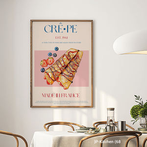 Impresiones en Lienzo de Cocina Retro Moderna, Póster Vintage de Crepas, Impresión Estética de Comida Rosa, Decoración de Pared para Comedor - Product Image 2