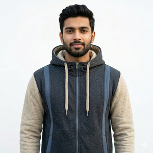 Latest Men's 2026 27 Hooded Zip-Up Sweatshirt Regular <b>Fit</b> Solid Color Casual Raglan Sleeve French Terry Autumn Wear - Product Image 1